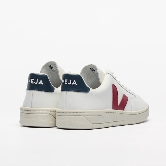 VEJA V-12 Leather White Marsala Nautico Sneaker - Picture 5 of 14